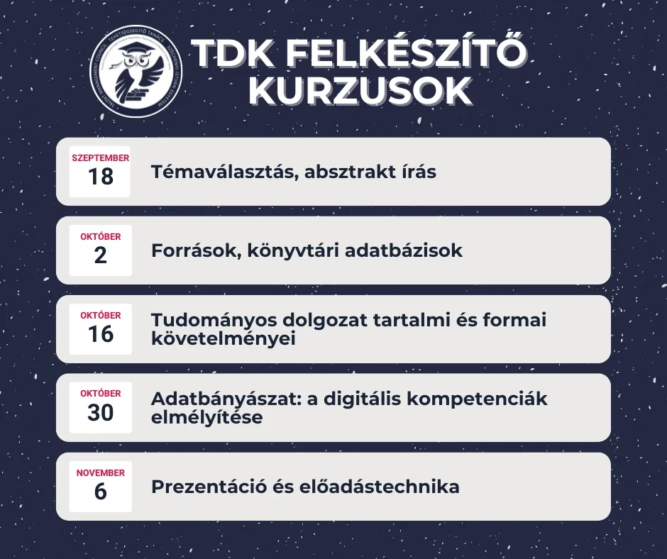 TDK felkészítő képzések / TDK courses