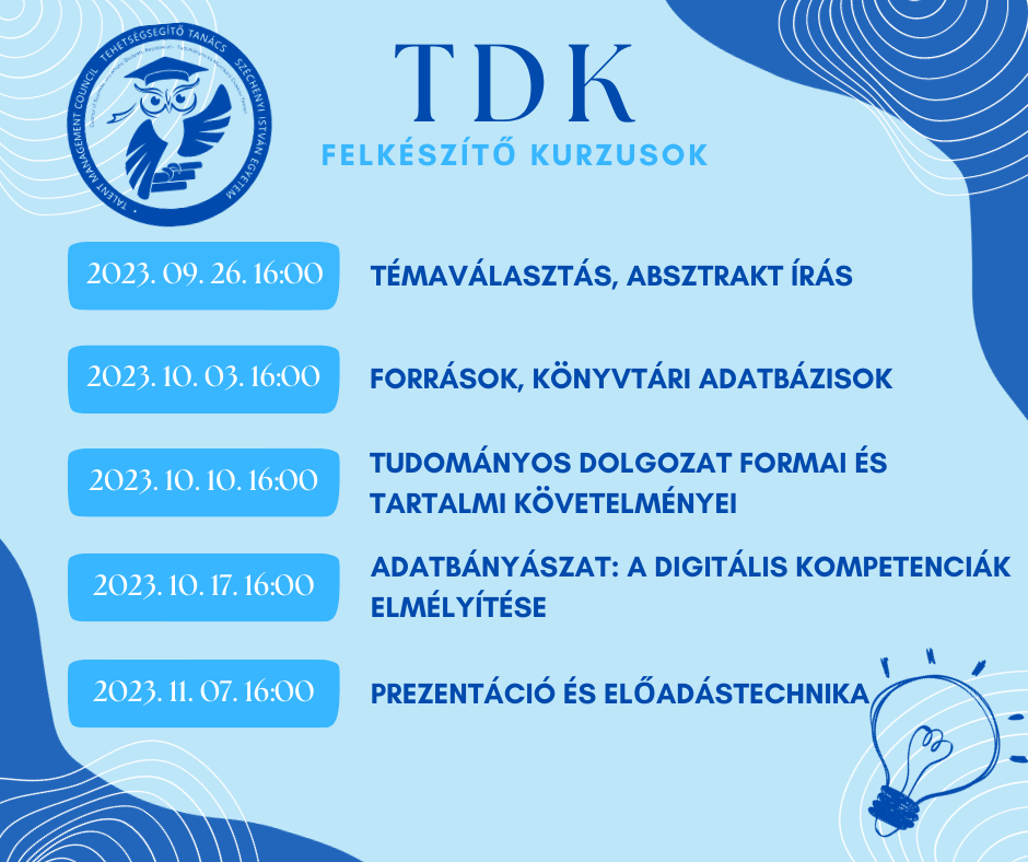 TDK felkészítő képzések / TDK courses